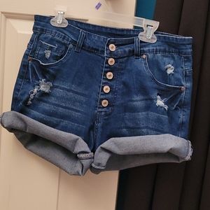 High-waisted shorts